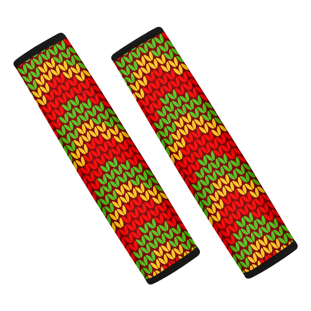 Knitted Reggae Pattern Print Car Seat Belt Covers