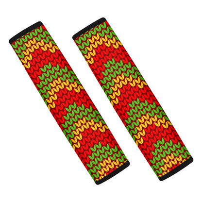 Knitted Reggae Pattern Print Car Seat Belt Covers