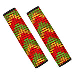 Knitted Reggae Pattern Print Car Seat Belt Covers