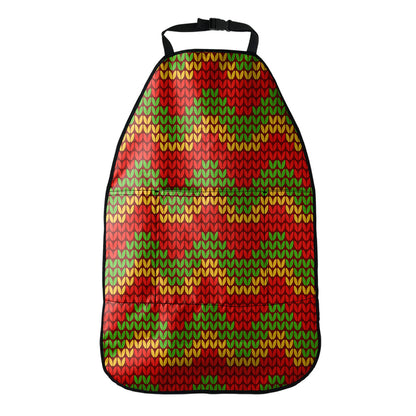 Knitted Reggae Pattern Print Car Seat Organizers