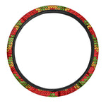Knitted Reggae Pattern Print Car Steering Wheel Cover
