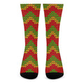 Knitted Reggae Pattern Print Crew Socks