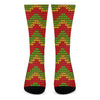 Knitted Reggae Pattern Print Crew Socks