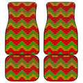 Knitted Reggae Pattern Print Front and Back Car Floor Mats