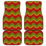 Knitted Reggae Pattern Print Front and Back Car Floor Mats