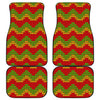 Knitted Reggae Pattern Print Front and Back Car Floor Mats