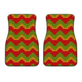 Knitted Reggae Pattern Print Front Car Floor Mats