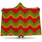Knitted Reggae Pattern Print Hooded Blanket