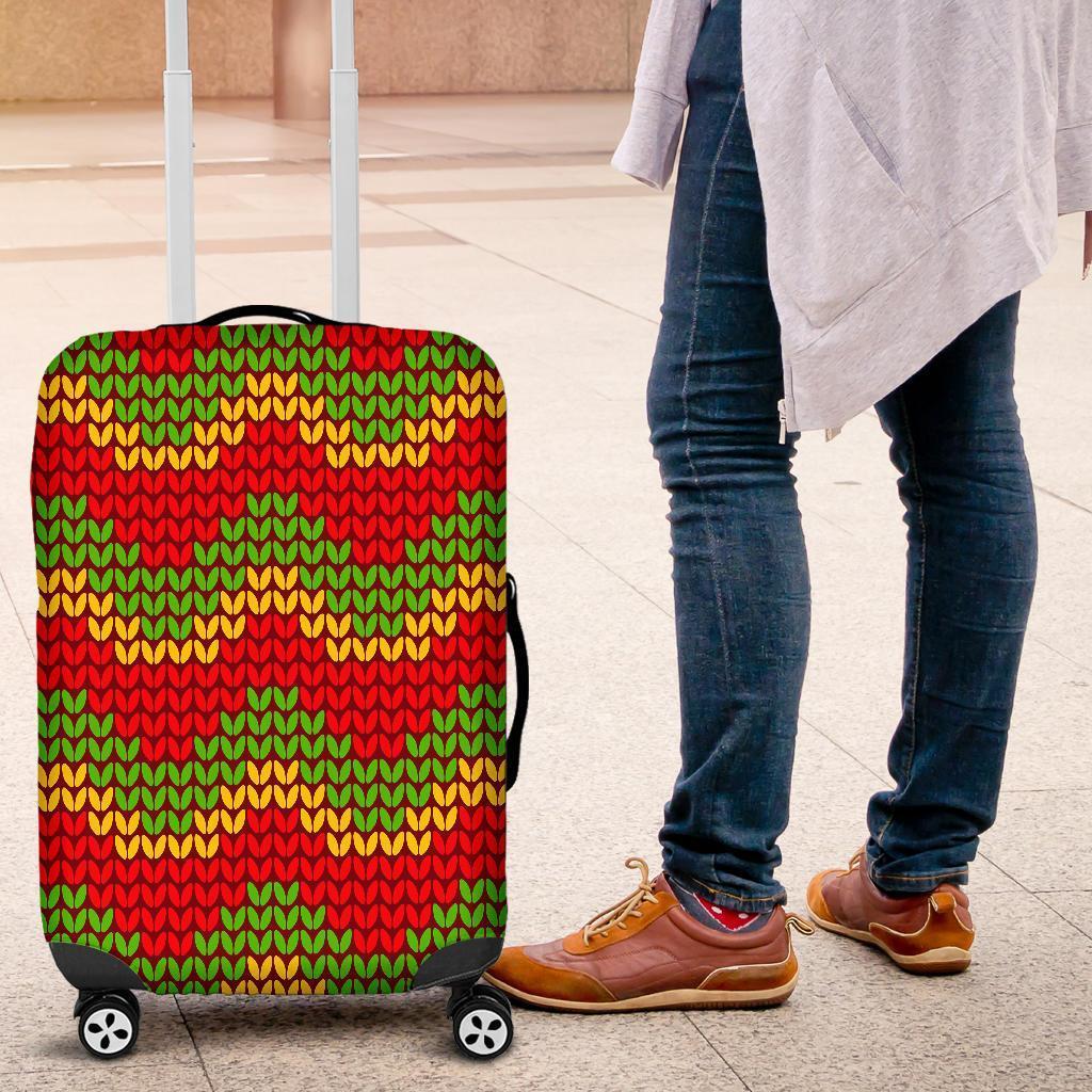 Knitted Reggae Pattern Print Luggage Cover GearFrost