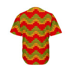 Knitted Reggae Pattern Print Men's Baseball Jersey