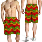 Knitted Reggae Pattern Print Men's Shorts
