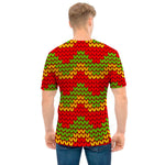 Knitted Reggae Pattern Print Men's T-Shirt