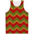 Knitted Reggae Pattern Print Men's Tank Top