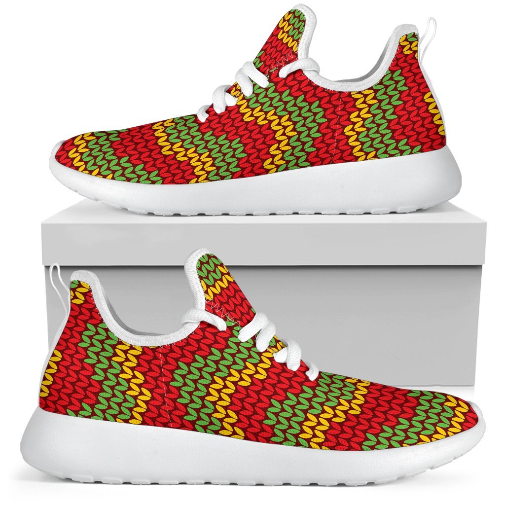 Knitted Reggae Pattern Print Mesh Knit Shoes GearFrost