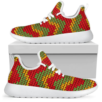 Knitted Reggae Pattern Print Mesh Knit Shoes GearFrost