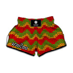Knitted Reggae Pattern Print Muay Thai Boxing Shorts
