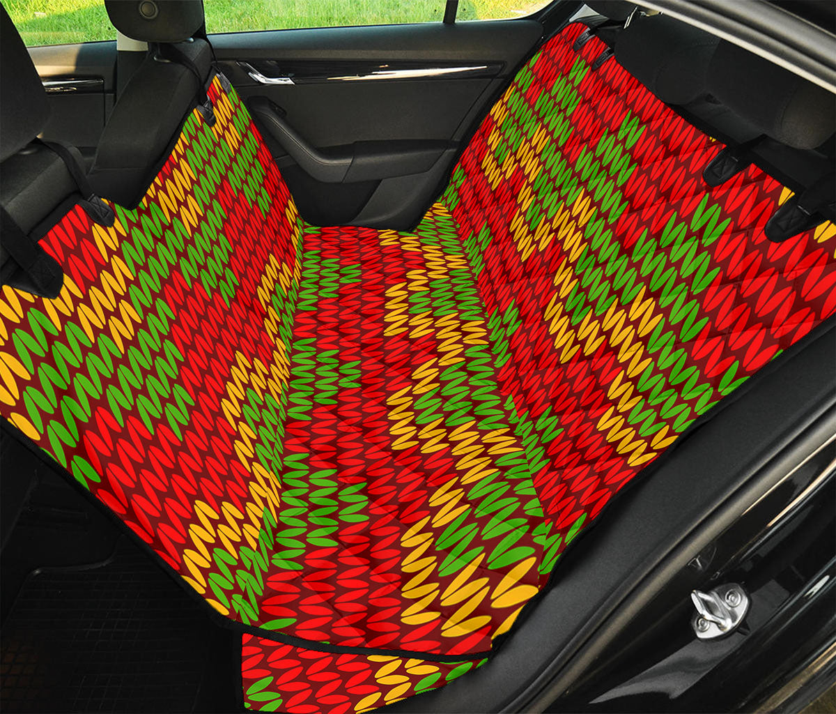 Knitted Reggae Pattern Print Pet Car Back Seat Cover