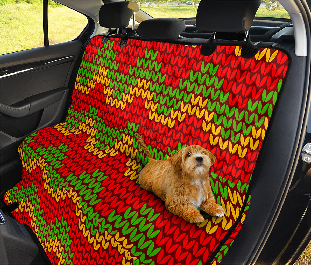 Knitted Reggae Pattern Print Pet Car Back Seat Cover