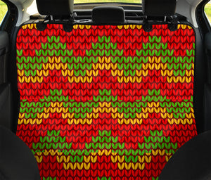 Knitted Reggae Pattern Print Pet Car Back Seat Cover