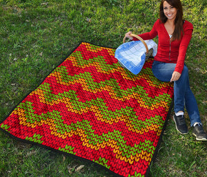 Knitted Reggae Pattern Print Quilt