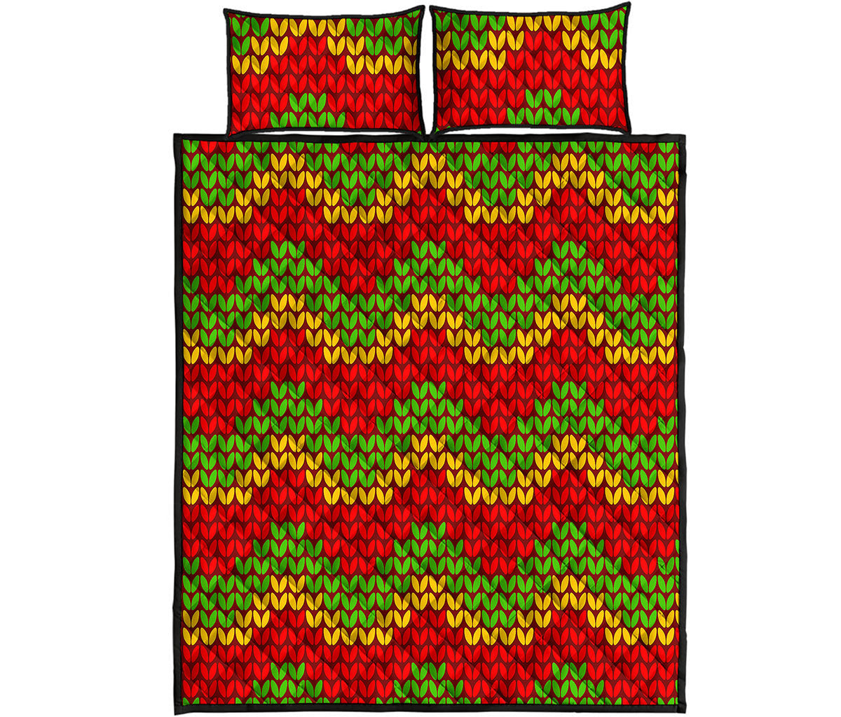 Knitted Reggae Pattern Print Quilt Bed Set