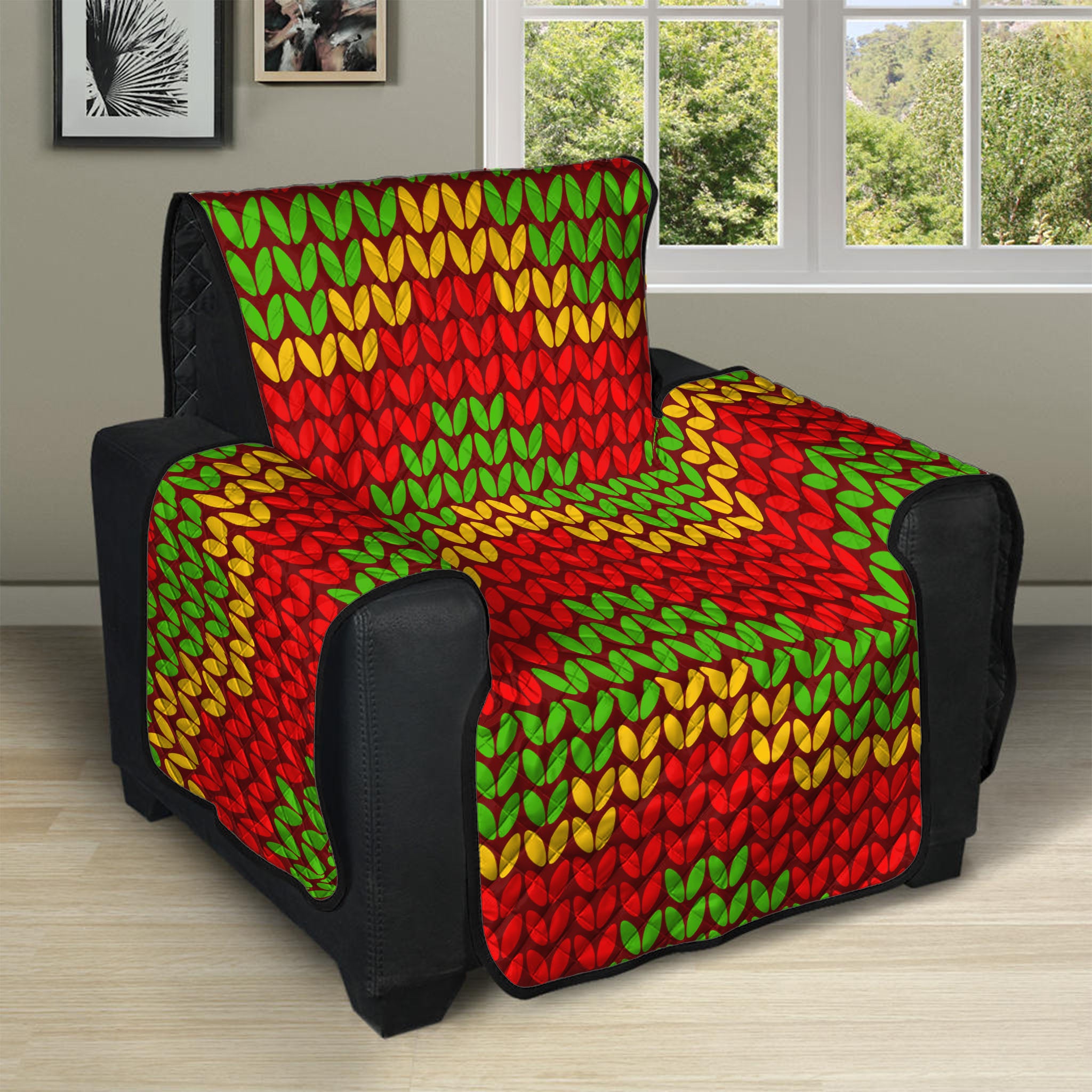 Knitted Reggae Pattern Print Recliner Protector