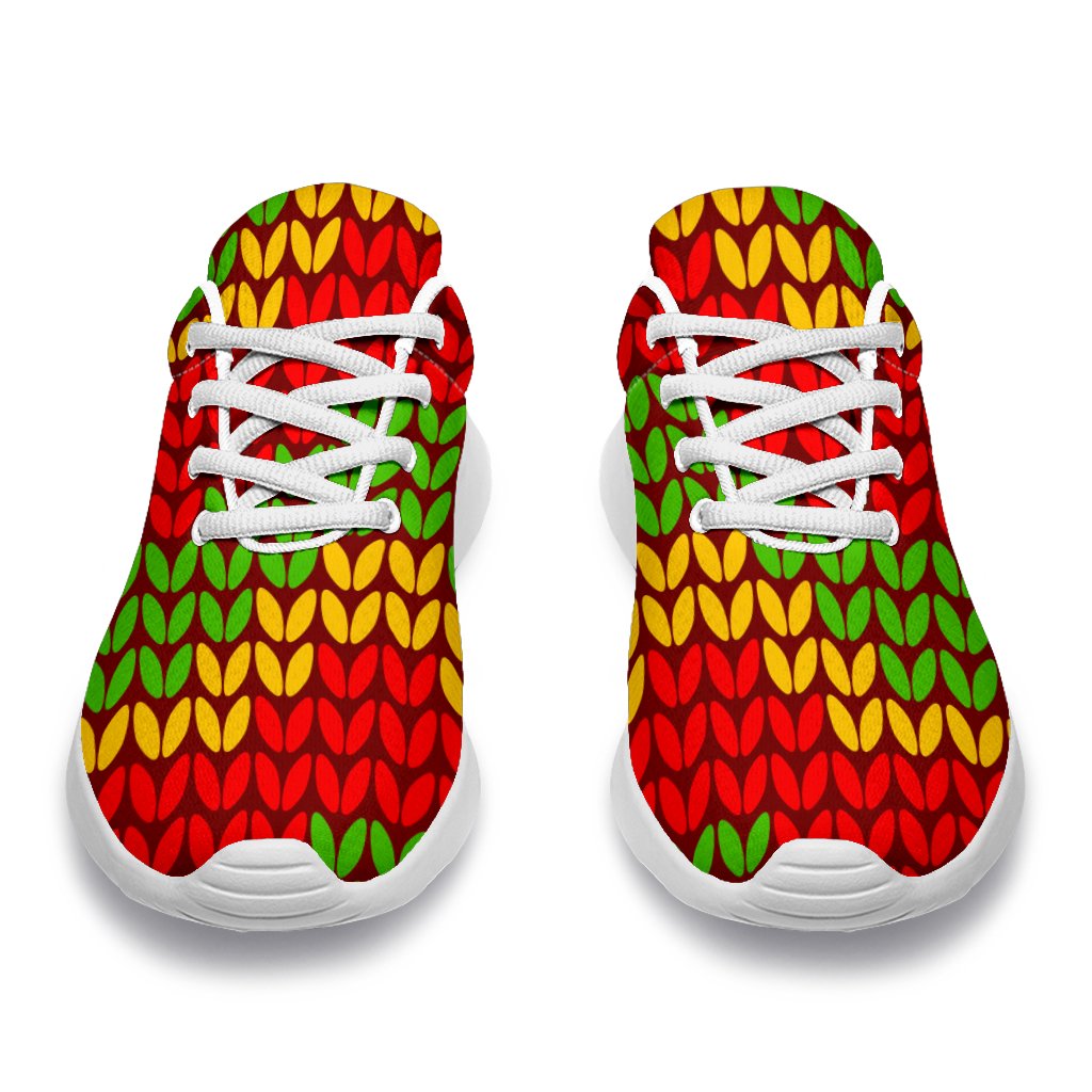 Knitted Reggae Pattern Print Sport Shoes GearFrost