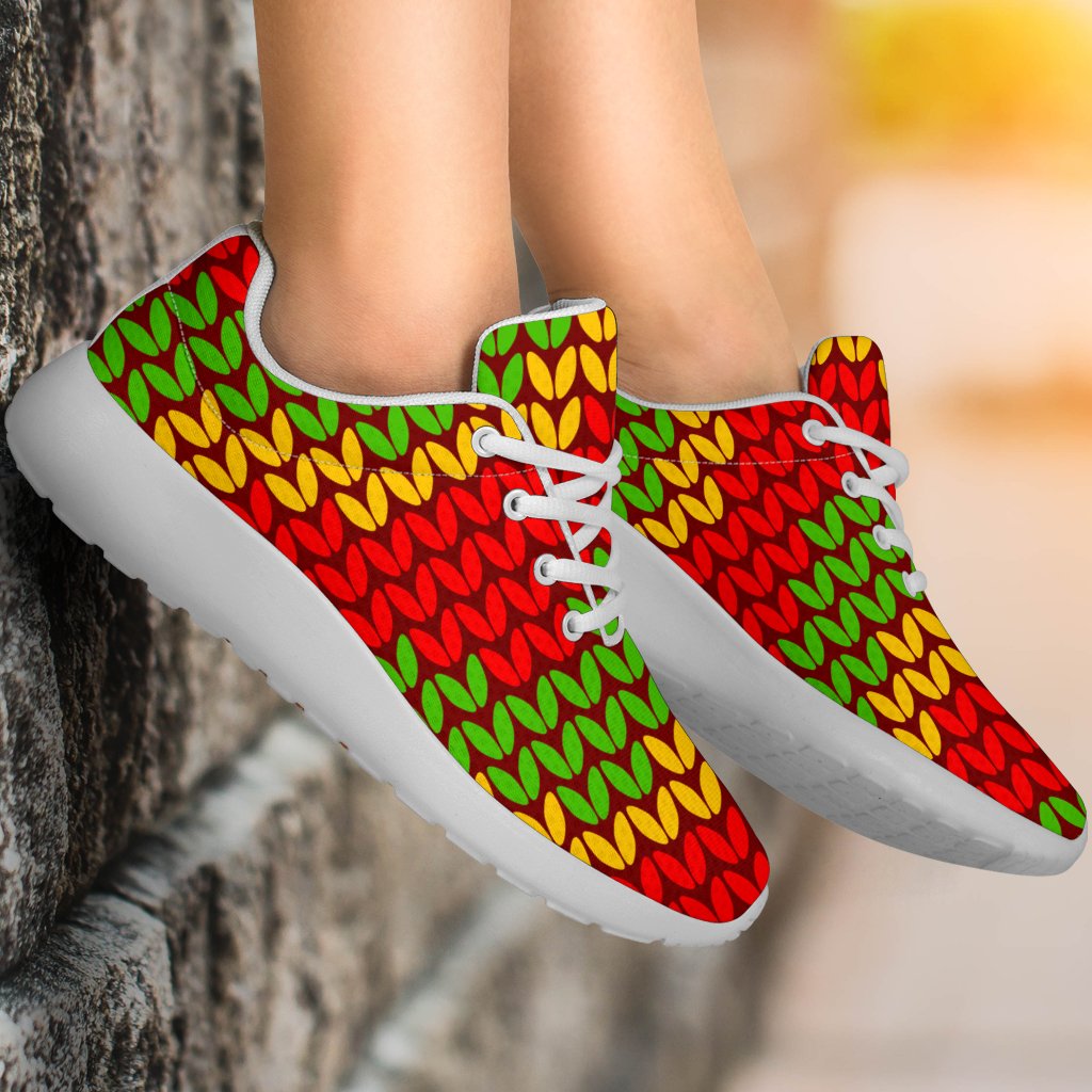 Knitted Reggae Pattern Print Sport Shoes GearFrost