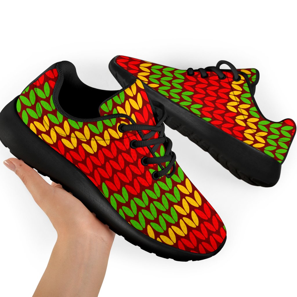 Knitted Reggae Pattern Print Sport Shoes GearFrost