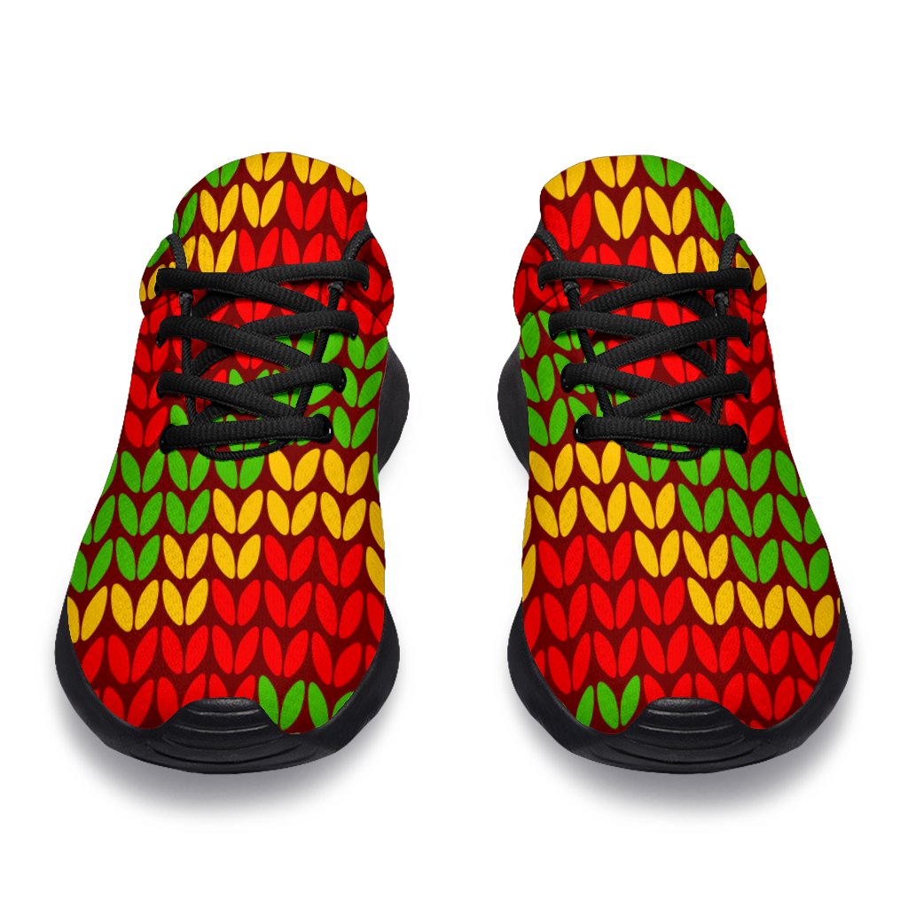 Knitted Reggae Pattern Print Sport Shoes GearFrost