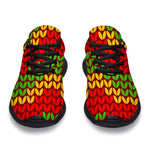 Knitted Reggae Pattern Print Sport Shoes GearFrost