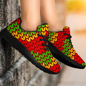 Knitted Reggae Pattern Print Sport Shoes GearFrost