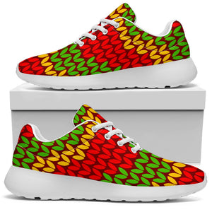 Knitted Reggae Pattern Print Sport Shoes GearFrost