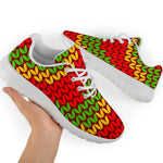 Knitted Reggae Pattern Print Sport Shoes GearFrost