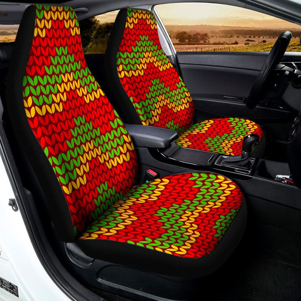 Knitted Reggae Pattern Print Universal Fit Car Seat Covers