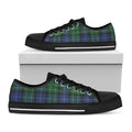 Knitted Scottish Plaid Print Black Low Top Sneakers