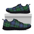 Knitted Scottish Plaid Print Black Running Shoes