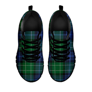 Knitted Scottish Plaid Print Black Sneakers