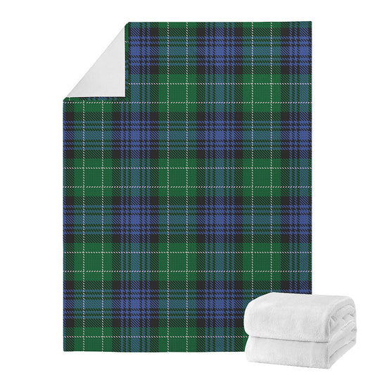 Knitted Scottish Plaid Print Blanket