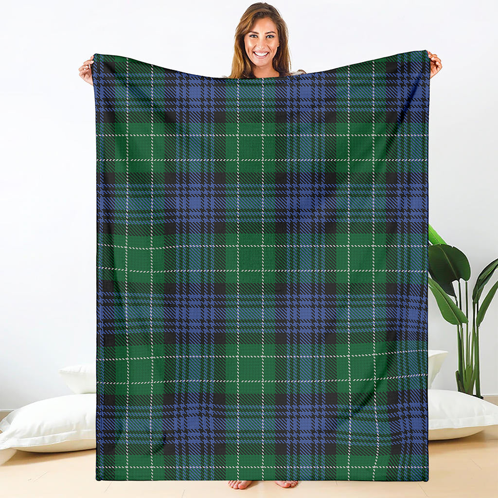Knitted Scottish Plaid Print Blanket