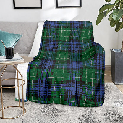 Knitted Scottish Plaid Print Blanket