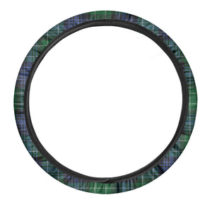 Knitted Scottish Plaid Print Car Steering Wheel Cover