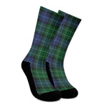 Knitted Scottish Plaid Print Crew Socks
