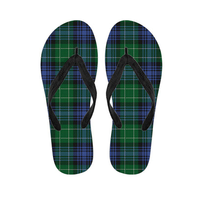 Knitted Scottish Plaid Print Flip Flops