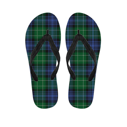 Knitted Scottish Plaid Print Flip Flops
