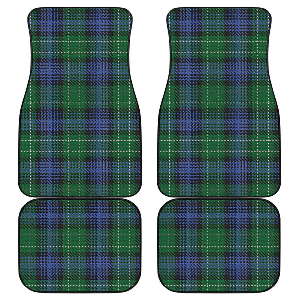 Knitted Scottish Plaid Print Front and Back Car Floor Mats