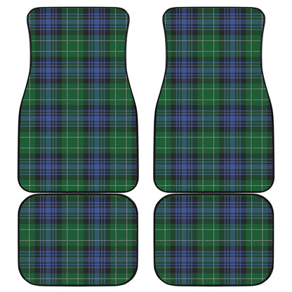 Knitted Scottish Plaid Print Front and Back Car Floor Mats