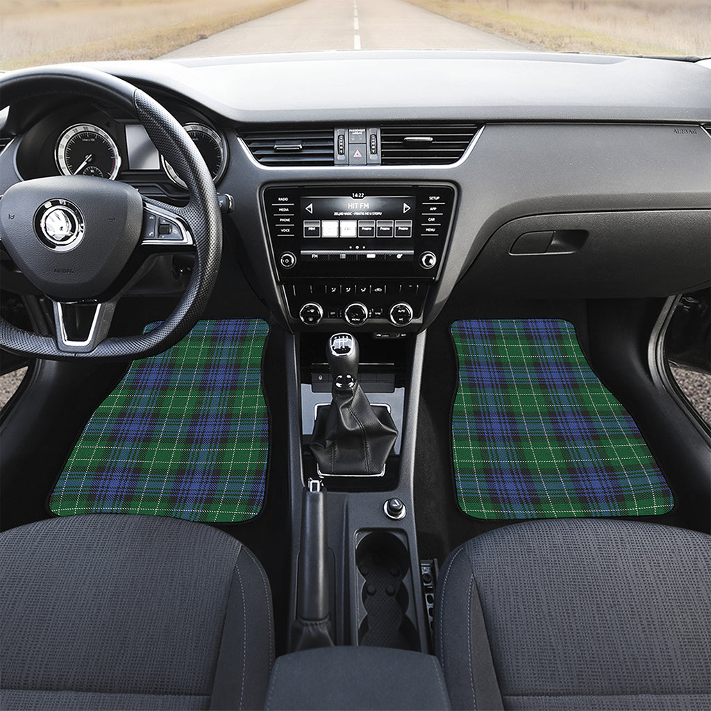Knitted Scottish Plaid Print Front and Back Car Floor Mats