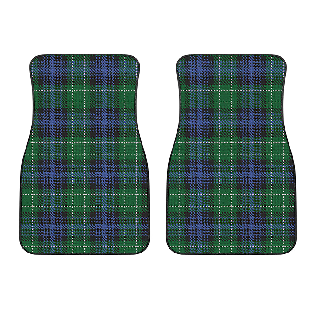 Knitted Scottish Plaid Print Front Car Floor Mats