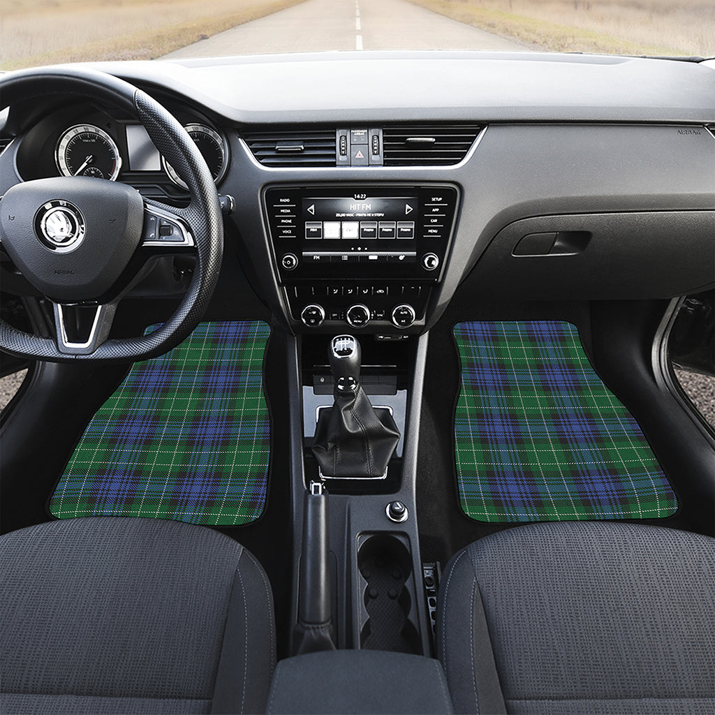 Knitted Scottish Plaid Print Front Car Floor Mats